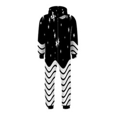 Black And White Waves And Stars Abstract Backdrop Clipart Hooded Jumpsuit (kids) by Nexatart