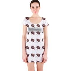 Insect Pattern Short Sleeve Bodycon Dress by Nexatart