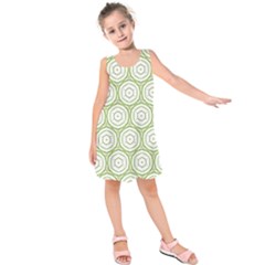 Wood Star Green Circle Kids  Sleeveless Dress by Mariart