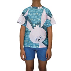 Easter Bunny  Kids  Short Sleeve Swimwear by Valentinaart