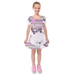 Easter Bunny  Kids  Short Sleeve Velvet Dress by Valentinaart