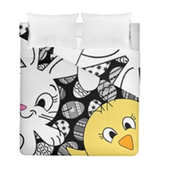 Easter Bunny And Chick  Duvet Cover Double Side (full/ Double Size) by Valentinaart