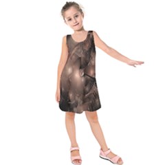 A Fractal Image In Shades Of Brown Kids  Sleeveless Dress by Nexatart