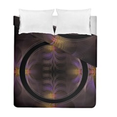 Wallpaper With Fractal Black Ring Duvet Cover Double Side (full/ Double Size) by Nexatart