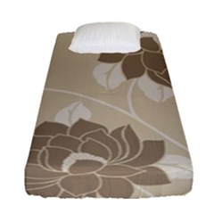 Flower Floral Grey Rose Leaf Fitted Sheet (single Size) by Mariart