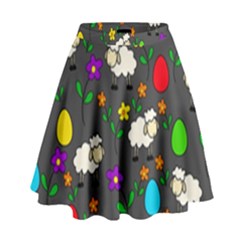 Easter Lamb High Waist Skirt by Valentinaart