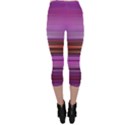 Stripes Line Red Purple Capri Leggings  View2