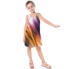 Colourful Grunge Stripe Background Kids  Sleeveless Dress by Nexatart