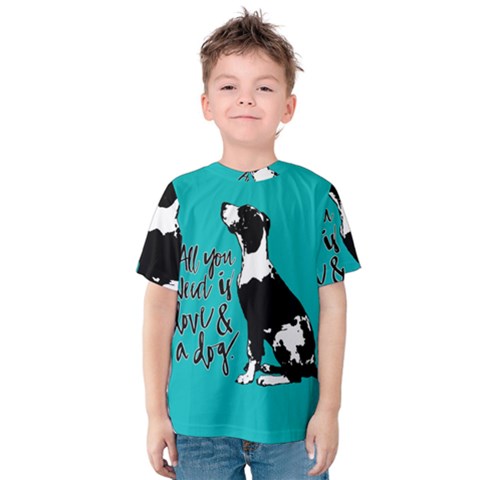 Dog Person Kids  Cotton Tee by Valentinaart