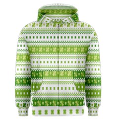 Flower Floral Green Shamrock Men s Zipper Hoodie by Mariart