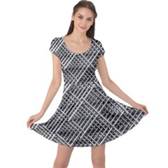 Pattern Metal Pipes Grid Cap Sleeve Dresses by Nexatart