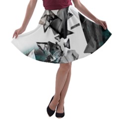 Blue Eye A-line Skater Skirt by mugebasakart