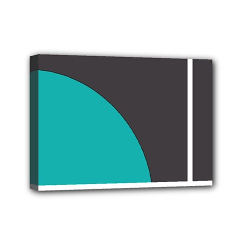 Turquoise Line Mini Canvas 7  X 5  by mugebasakart