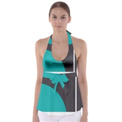 Turquoise Line Babydoll Tankini Top by mugebasakart