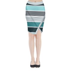 Blues Midi Wrap Pencil Skirt by mugebasakart