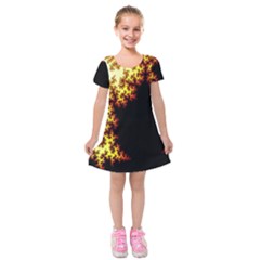 A Fractal Image Kids  Short Sleeve Velvet Dress by Nexatart