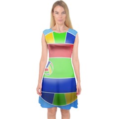 Balloon Volleyball Ball Sport Capsleeve Midi Dress by Nexatart