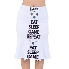 Eat Sleep Game Repeat Mermaid Skirt by Valentinaart