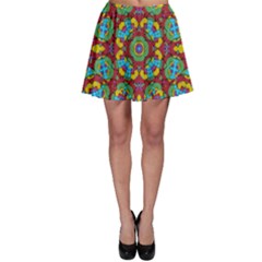 Geometric Multicolored Print Skater Skirt by dflcprintsclothing