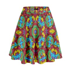 Geometric Multicolored Print High Waist Skirt by dflcprintsclothing