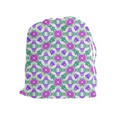 Multicolor Ornate Check Drawstring Pouches (extra Large) by dflcprints