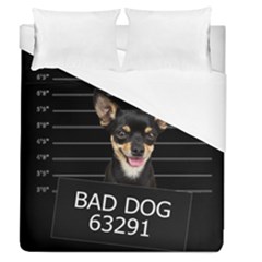 Bad Dog Duvet Cover (queen Size) by Valentinaart