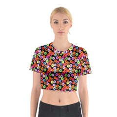 Colorful Yummy Donuts Pattern Cotton Crop Top by EDDArt