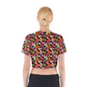 Colorful Yummy Donuts Pattern Cotton Crop Top View2