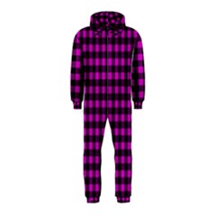 Lumberjack Fabric Pattern Pink Black Hooded Jumpsuit (kids) by EDDArt