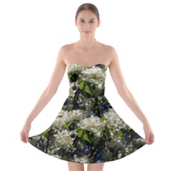 Floral Skies 2 Strapless Bra Top Dress by dawnsiegler