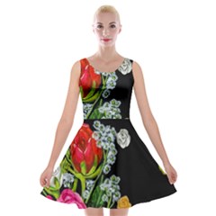 Floral Rhapsody Pt 4 Velvet Skater Dress by dawnsiegler