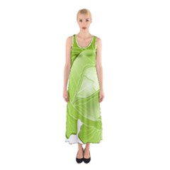 Cabbage Leaf Vegetable Green Sleeveless Maxi Dress by Mariart