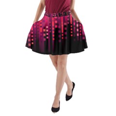 Line Vertical Plaid Light Black Red Purple Pink Sexy A-line Pocket Skirt by Mariart