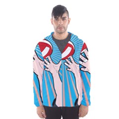 Volly Ball Sport Game Player Hooded Wind Breaker (men) by Mariart