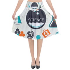 Science Chemistry Physics Flared Midi Skirt by Mariart