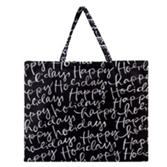 Happy Holidays Zipper Large Tote Bag by Mariart