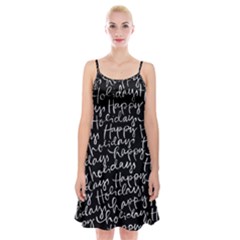 Happy Holidays Spaghetti Strap Velvet Dress by Mariart