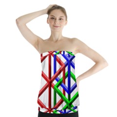 Impossible Cubes Red Green Blue Strapless Top by Mariart