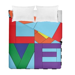 Rainbow Love Duvet Cover Double Side (full/ Double Size) by Mariart