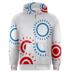 Color Light Effect Control Mode Circle Red Blue Men s Zipper Hoodie by Mariart