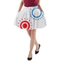 Color Light Effect Control Mode Circle Red Blue A-Line Pocket Skirt View1