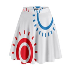 Color Light Effect Control Mode Circle Red Blue High Waist Skirt by Mariart