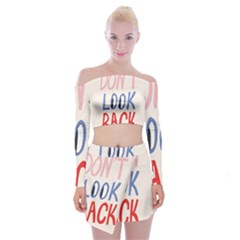 Don t Look Back Big Eye Pink Red Blue Sexy Off Shoulder Top With Skirt Set by Mariart