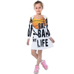 Basketball Is My Life Kids  Long Sleeve Velvet Dress by Valentinaart