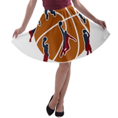 Basketball Never Stops A-line Skater Skirt by Valentinaart