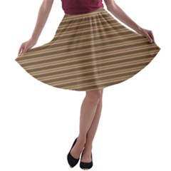 Decorative Lines Pattern A-line Skater Skirt by Valentinaart