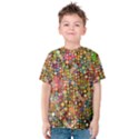 Multicolored Retro Spots Polka Dots Pattern Kids  Cotton Tee View1