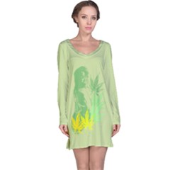 Og Ganja Girl Long Sleeve Nightdress by getstonedinstyle