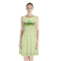 Og Ganja Girl Sleeveless Waist Tie Chiffon Dress by getstonedinstyle