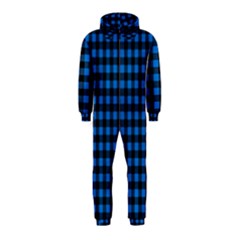 Lumberjack Fabric Pattern Blue Black Hooded Jumpsuit (kids) by EDDArt